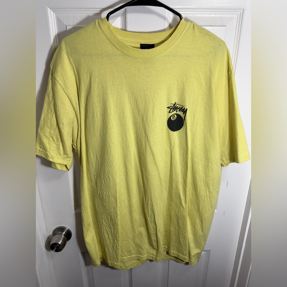 Light Yellow Stussy Billiards Tee Size Large